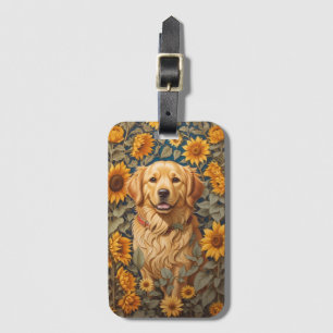 Étiquette À Bagage Golden Retriever Chien Dans Le Terrain De Tourneso