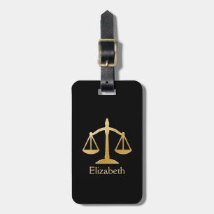 Étiquette À Bagage Golden Scales of Justice Law Theme