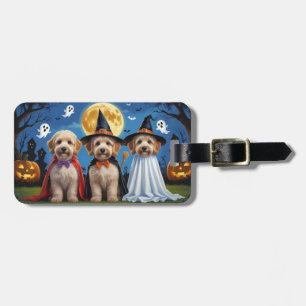 Étiquette À Bagage Goldendoodle Chiens Citrouille Halloween Funny