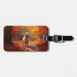 Étiquette À Bagage Goldendoodle en automne Leaves Fall Inspire