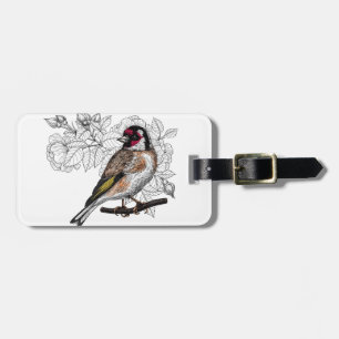 Étiquette À Bagage Goldfinch et rose