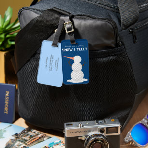 Étiquette À Bagage Golf balle Snowman