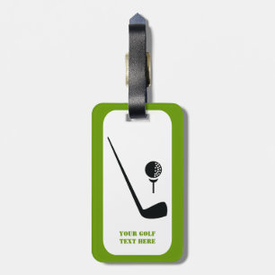 Étiquette À Bagage Golf club and ball black, green custom