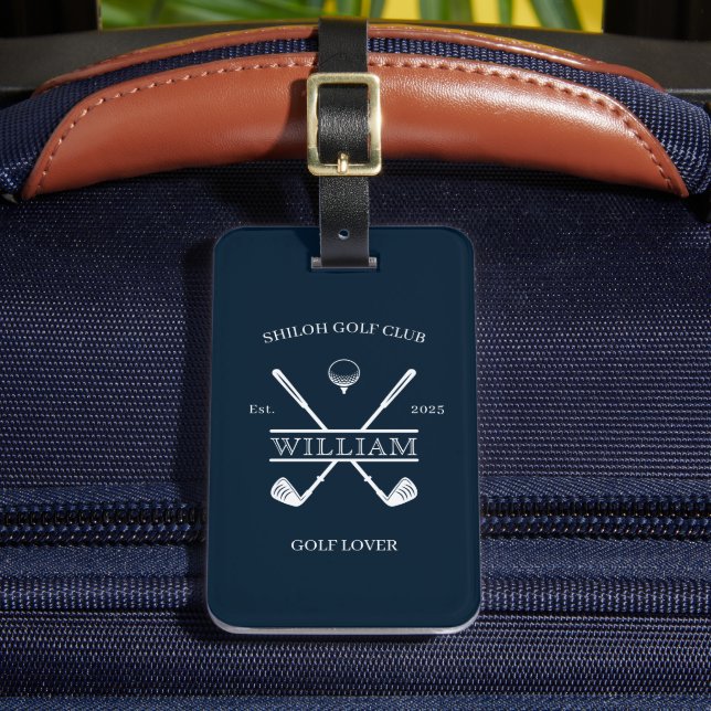 Étiquette À Bagage Golf Lover Cross Club bleu foncé (Insitu Rectoal 2)