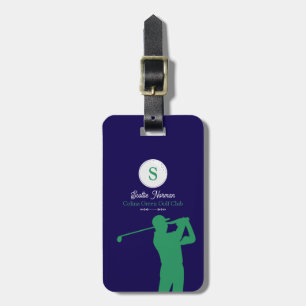 Étiquette À Bagage Golf vert avec Golf Club Élégant