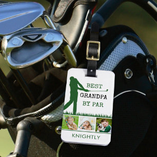 Étiquette À Bagage Golfer BEST GRANDPA PAR PAR PAR 3 Photo personnali