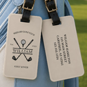 Étiquette À Bagage Golfeur Croix Club Tan