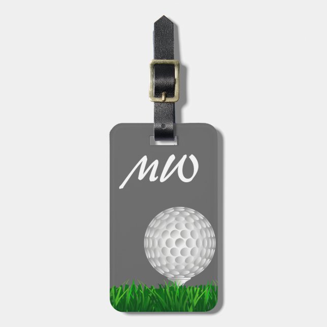 Étiquette À Bagage Golfeur personnalisé de boule de golf (Devant Vertical)