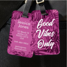 Good Vibes Girly Tropical Purple Feuilles
