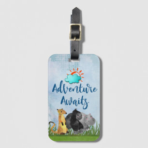 Étiquette À Bagage Gorilla Hippo et Meerkat Adventure Attend