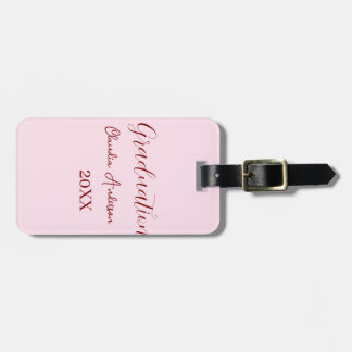 Étiquette À Bagage Graduation name class of 20XX mauve calligraphy co