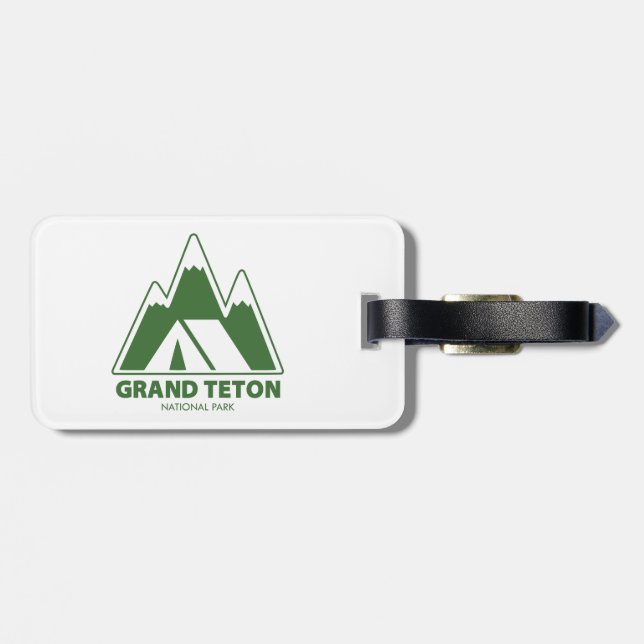 Étiquette À Bagage Grand Teton National Park Mountains Camping (Dos horizontal)