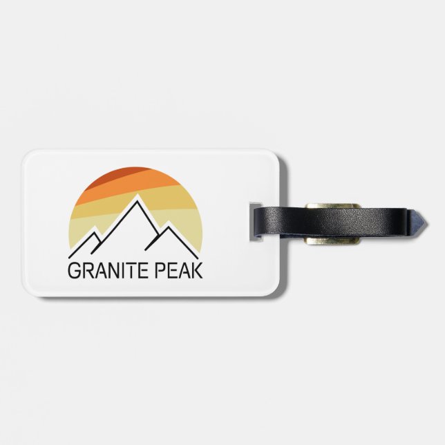 Étiquette À Bagage Granit Peak Montana Retro (Dos horizontal)