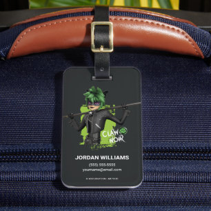 Étiquette À Bagage Graphique de caractère noir de la bande de rebond