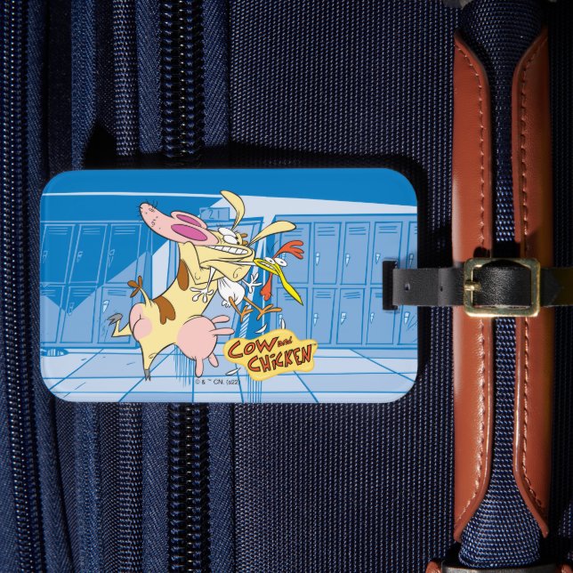 Étiquette À Bagage Graphisme de la vache et du poulet (Insitu Rectoal 4)