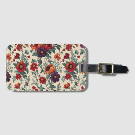 Étiquette À Bagage Gras Vintage floral et rétro inspiré