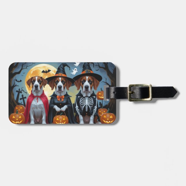 Étiquette À Bagage Great Dane Dogs Citrouille Halloween Funny (Devant horizontal)