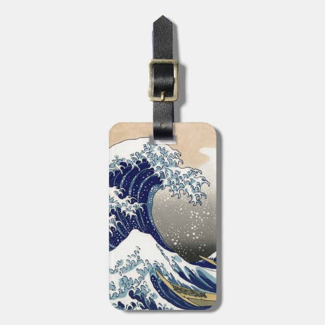 Étiquette À Bagage Great Wave Kanagawa Japanese Painting (Devant Vertical)