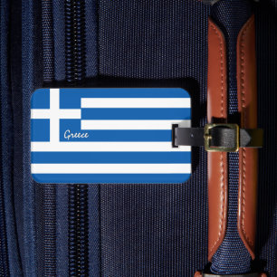 Étiquette À Bagage Grèce Balises de bagage, drapeau patriotique grec