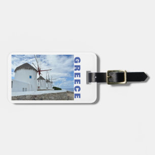 Étiquette À Bagage Grèce Mykonos Windmills personnalisée