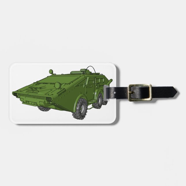Étiquette À Bagage Green Armoured Military Vehicle (Devant horizontal)