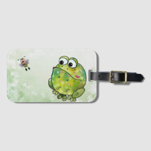 Étiquette À Bagage Grenouille et abeille