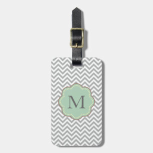 Étiquette À Bagage Grey Chevron