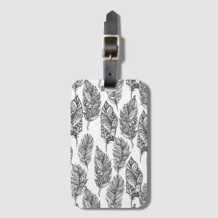 Étiquette À Bagage Griffonnage doux de plumes