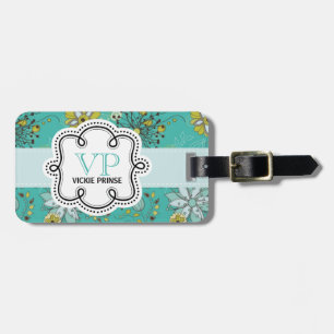 Étiquette À Bagage Griffonnage personnalisé Girly mignon de motif