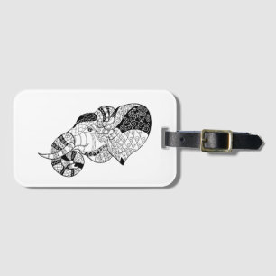 Étiquette À Bagage Griffonnage principal de Zenstyle d'éléphant