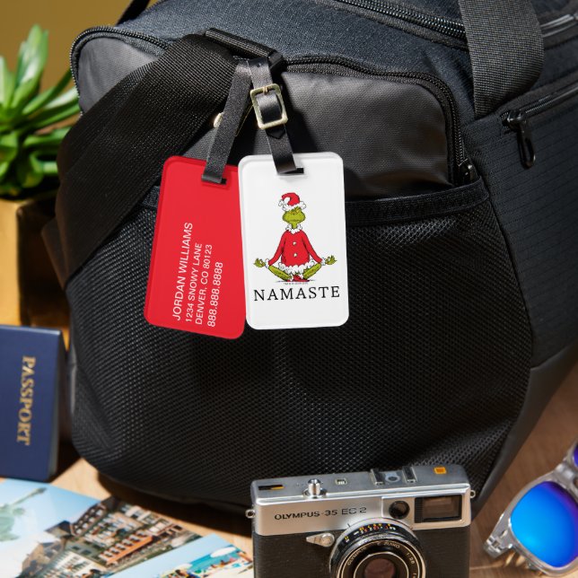 Étiquette À Bagage Grille | Namaste Santa Claus (Recto & Verso)