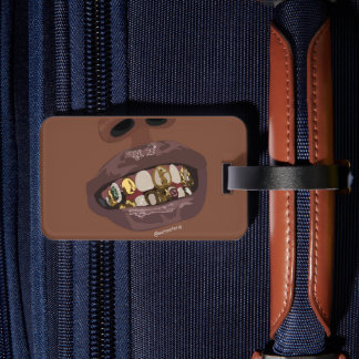 Étiquette À Bagage Grillz Aesthetic, Gold Grills (Grillz) teeth art