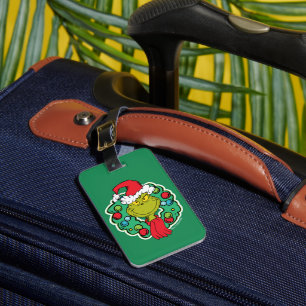 Étiquette À Bagage Grinch   Couronne de Noël