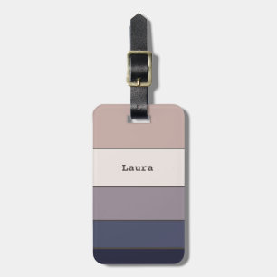 Étiquette À Bagage Gris Modernes Élégant Rose Violet Simple Jeune