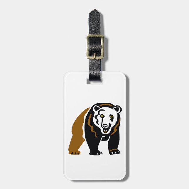 Étiquette À Bagage Grizzly cool OURS - Faune - Nature - Écologie (Devant Vertical)