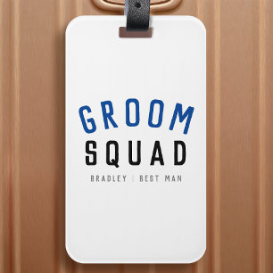 Étiquette À Bagage Groom Squad Moderne Bachelor Groomsman Design