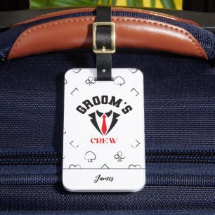 Étiquette À Bagage Groom's Crew - Modern Groomsmen Bachelor Party