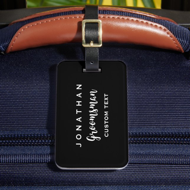 Étiquette À Bagage Groomsman Mariage personnalisé Favoriser Monogramm (Insitu Rectoal 2)