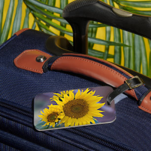 Étiquette À Bagage Gros plan des tournesols