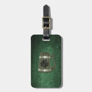 Étiquette À Bagage Grunge bière tasse shamrock irlandais chanceux per