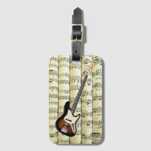 Étiquette À Bagage Guitare électrique 01 Sur Partition Roulée ~