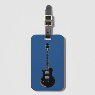 Étiquette À Bagage Guitare électrique Bleu Black Pop Art