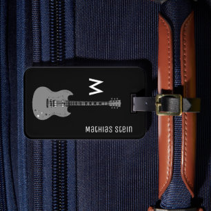 Étiquette À Bagage Guitare électrique, voyageur musicien