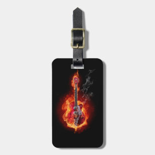 Étiquette À Bagage Guitare flamboyante