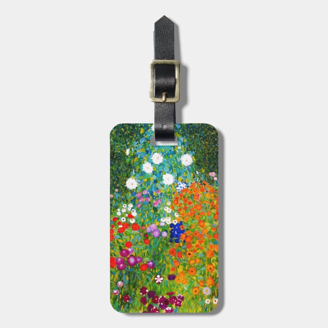 Étiquette À Bagage Gustav Klimt , “ Farmhouse garden ” (Devant Vertical)