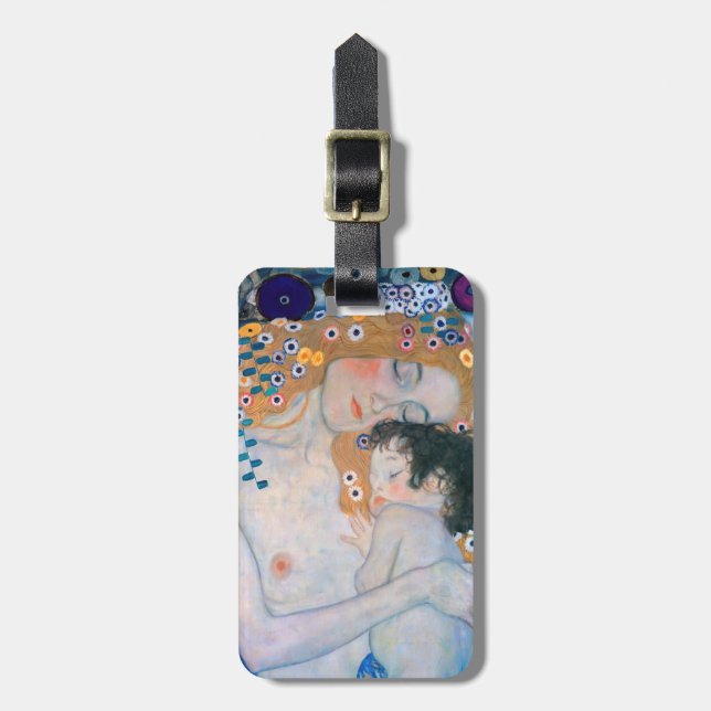 Étiquette À Bagage Gustav Klimt - Mère et Enfant (Devant Vertical)