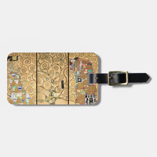 Étiquette À Bagage Gustav Klimt - Stoclet Frieze Arbre de vie (Devant horizontal)