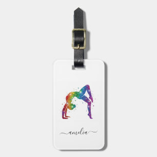Étiquette À Bagage Gymnastique Personnalisée Paillettes