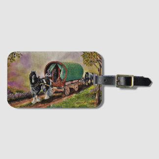Étiquette À Bagage Gypsy Vanner cheval Irish Caravan wagon