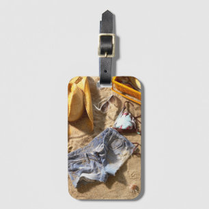 Étiquette À Bagage Habillement laissé sur la plage
